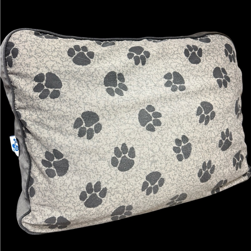 My Pillow* Dog Bed /Pillow Gray Plaid & Paw Prints Small to Medium Dogs